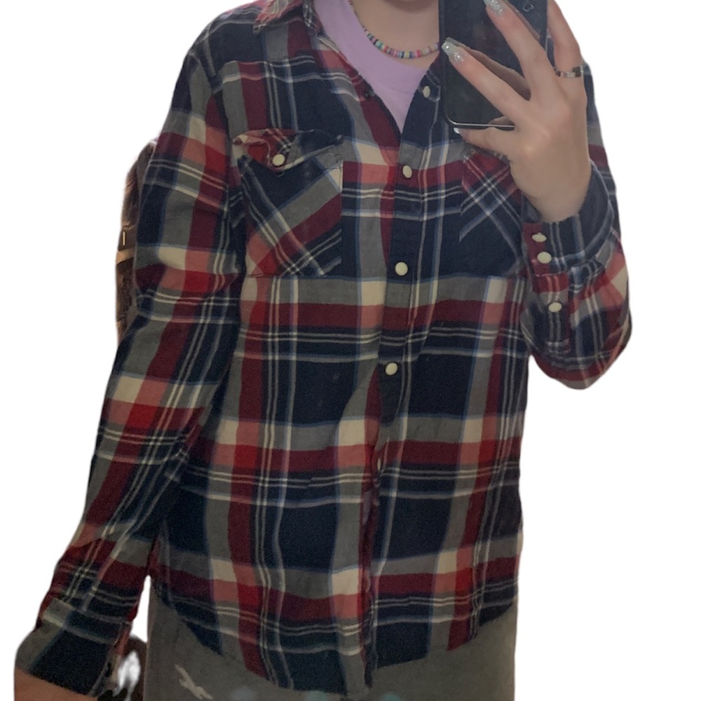 Forever 21 Blue Red and White Flannel